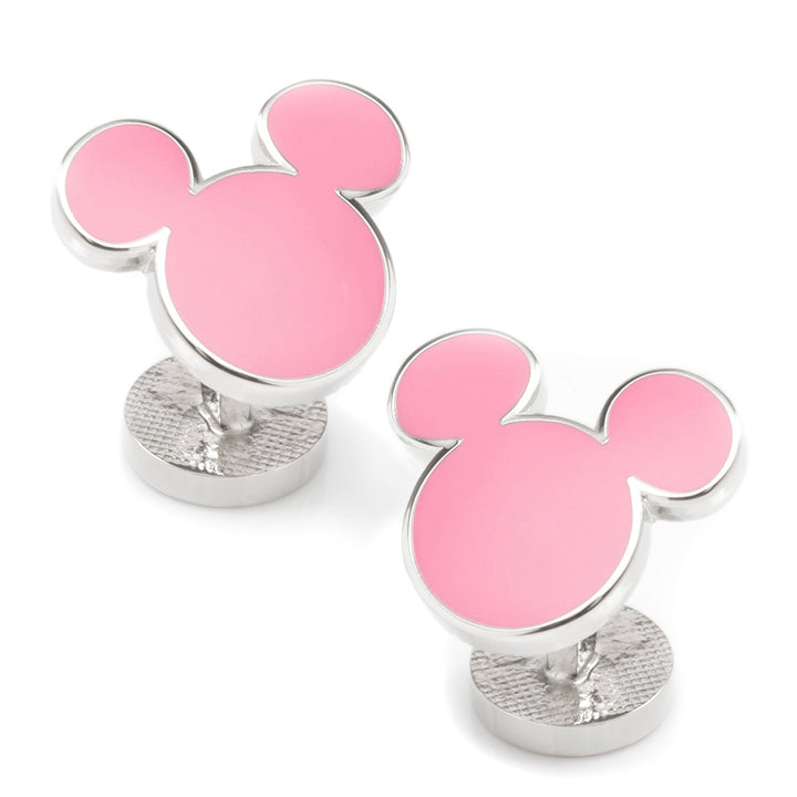 Mickey Mouse Silhouette Pink Cufflinks Image 2
