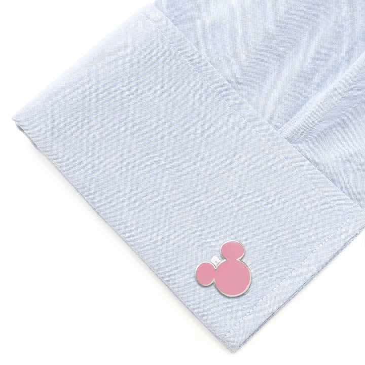 Mickey Mouse Silhouette Pink Cufflinks Image 3