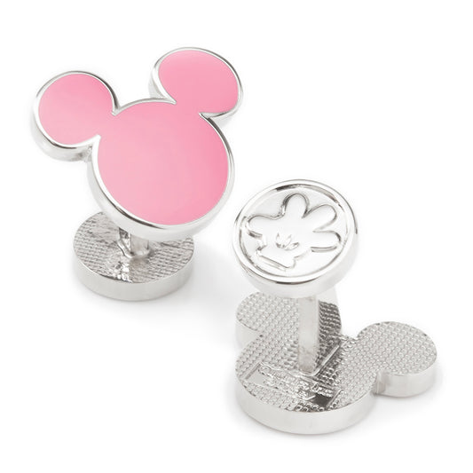 Mickey Mouse Silhouette Pink Cufflinks Image 1