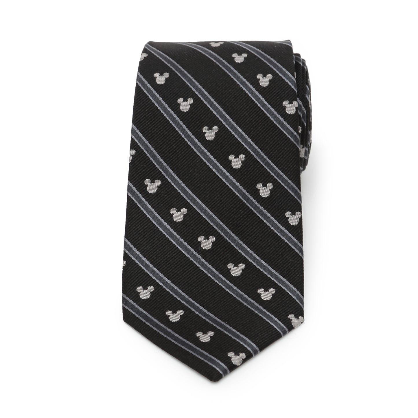 Mickey Mouse Stripe Black Men's Tie Image 3