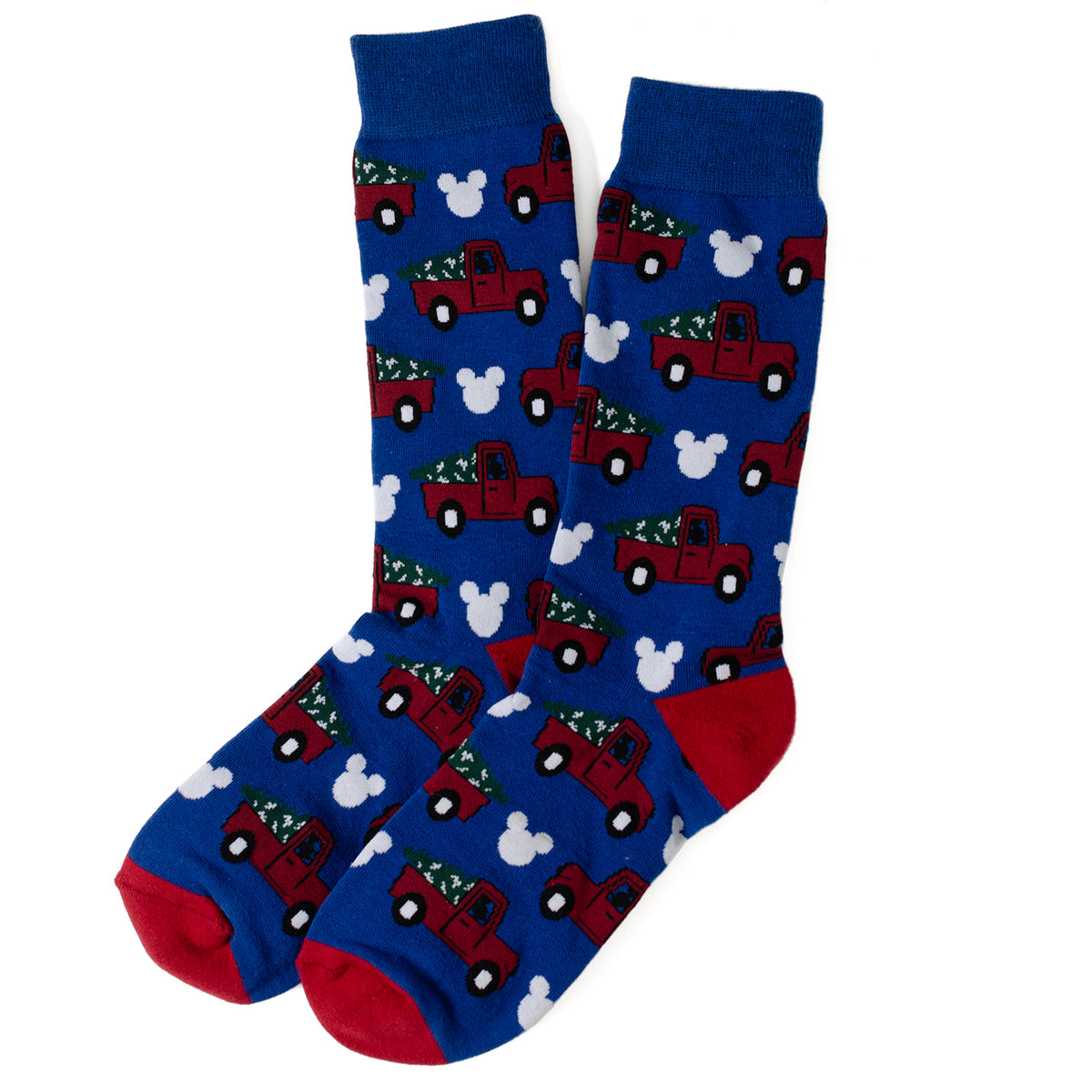 Mickey Silhouette Holiday Truck Navy Socks Image 2