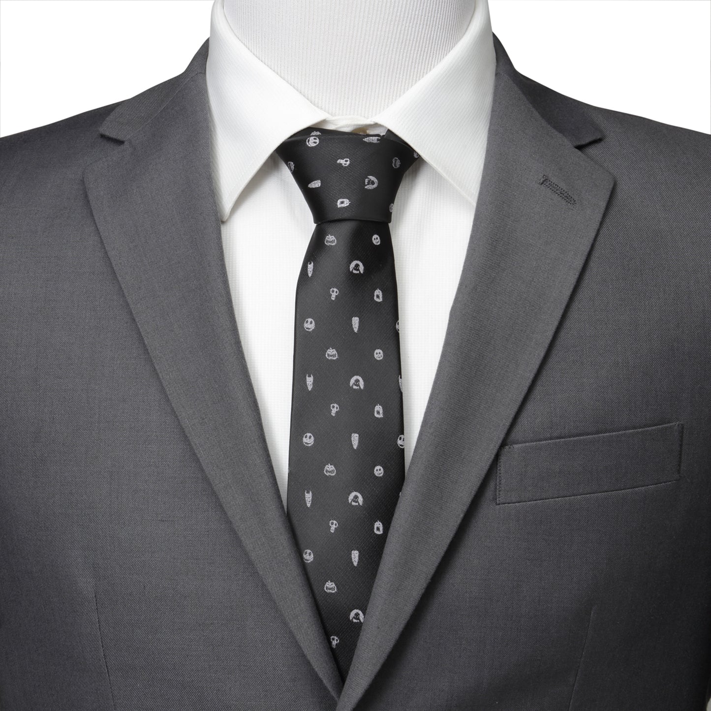 Nightmare Before Christmas Black Gray Men's Tie Image 2