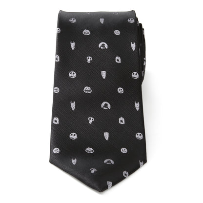 Nightmare Before Christmas Black Gray Men's Tie Image 4