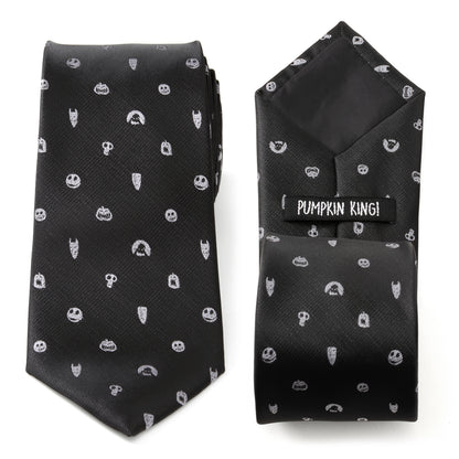 Nightmare Before Christmas Black Gray Men's Tie Image 1