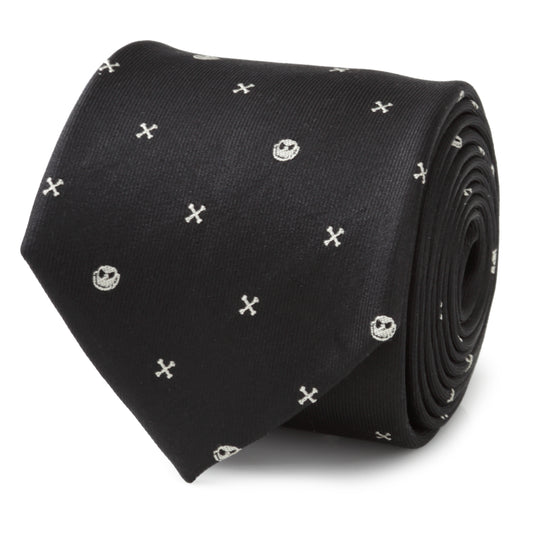 Nightmare Before Christmas Jack Skellington Black Men's Tie Image 1