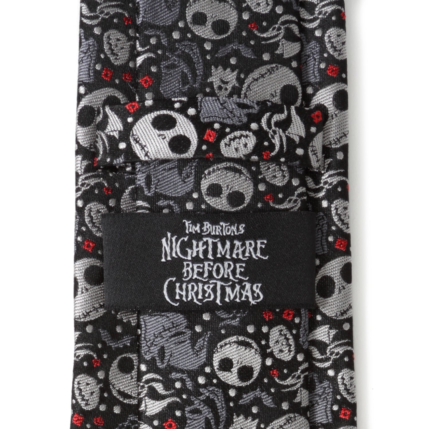 Nightmare Before Christmas Black Gray Pattern Men's Tie Image 5