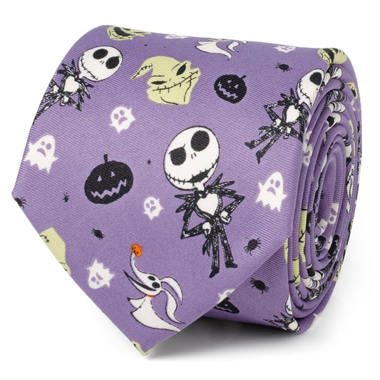 Nightmare Before Christmas Purple Men's Tie Image 1