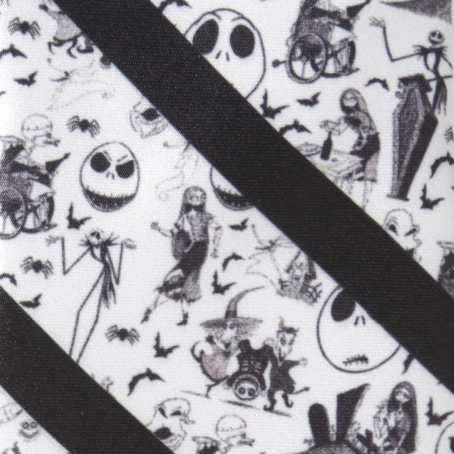 Nightmare Before Christmas Stripe Black Men's Tie Image 5