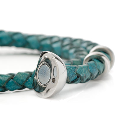 Mickey Silhouette Teal Double Wrapped Leather Bracelet Image 5