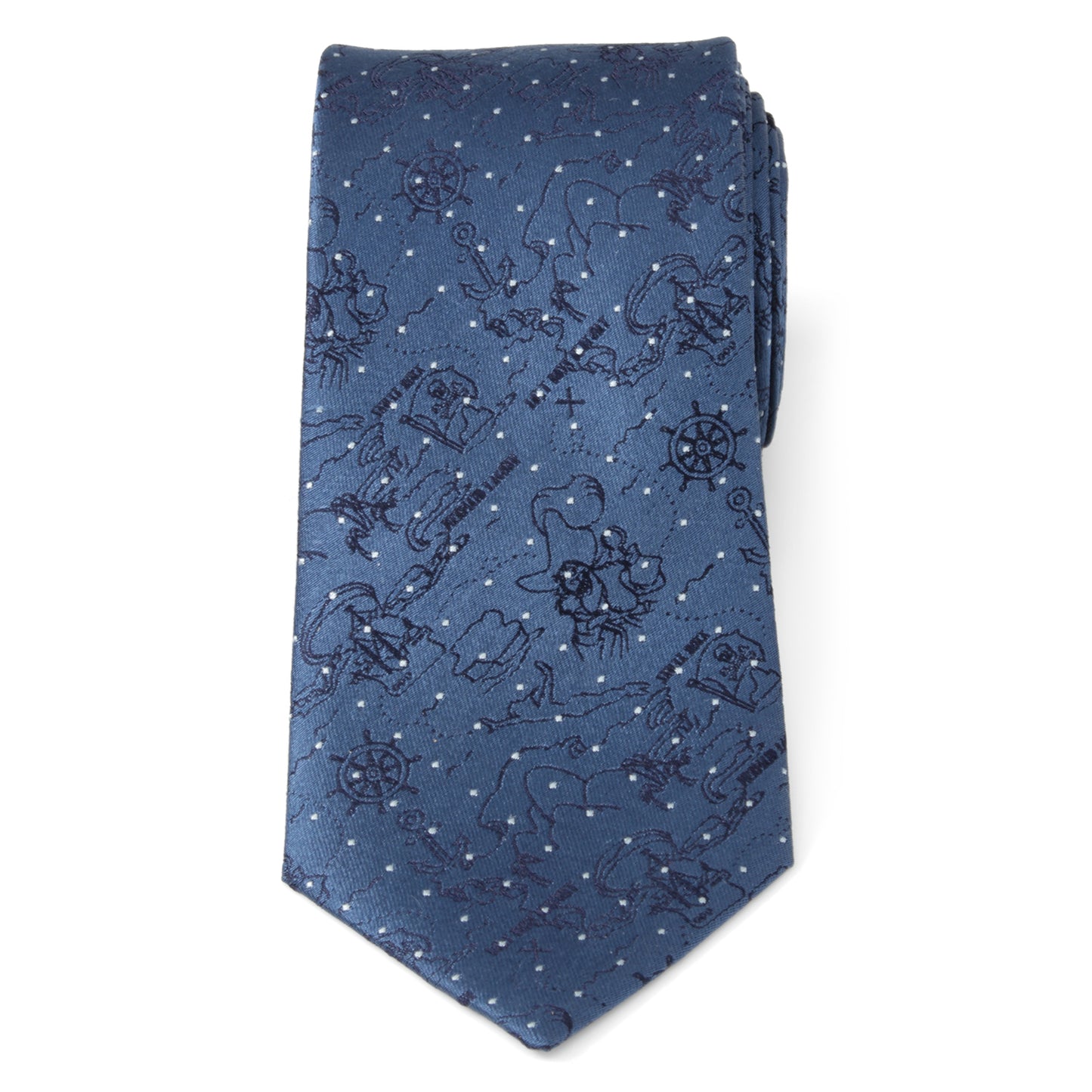 Peter Pan Treasure Map Navy Dot Men's Tie Image 3