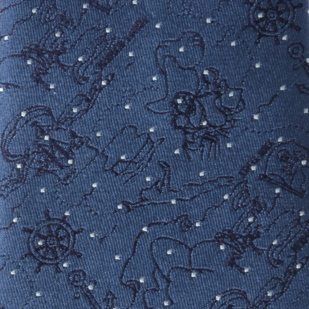 Peter Pan Treasure Map Navy Dot Men's Tie Image 4