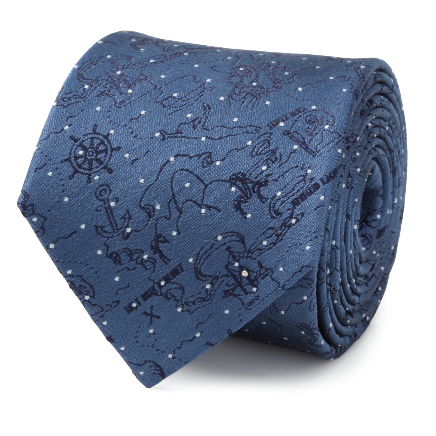 Peter Pan Treasure Map Navy Dot Men's Tie Image 1