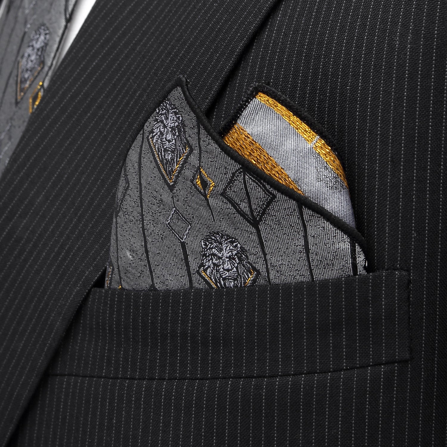 Scar Gray Pocket Square Image 4