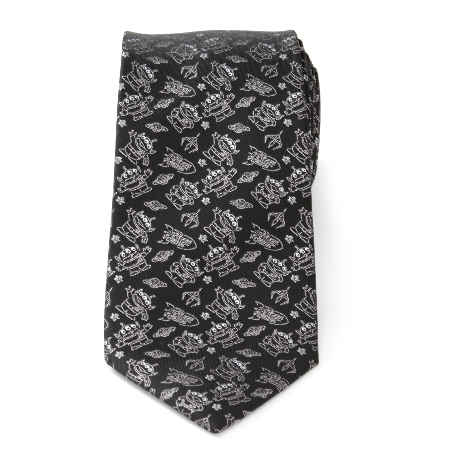 Toy Story Alien Print Black Men's Tie Image 3