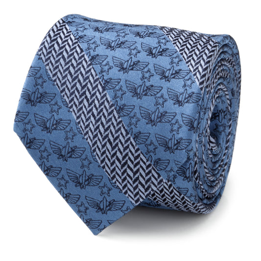 Toy Story Icon Herringbone Stripe Blue Men's Tie Image 1