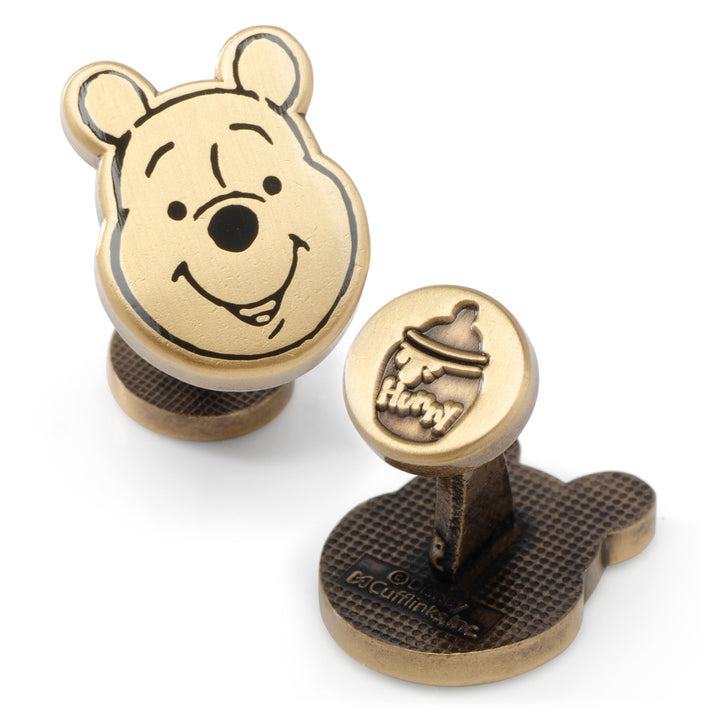 Winnie The Pooh Face Gold Cufflinks Image 1