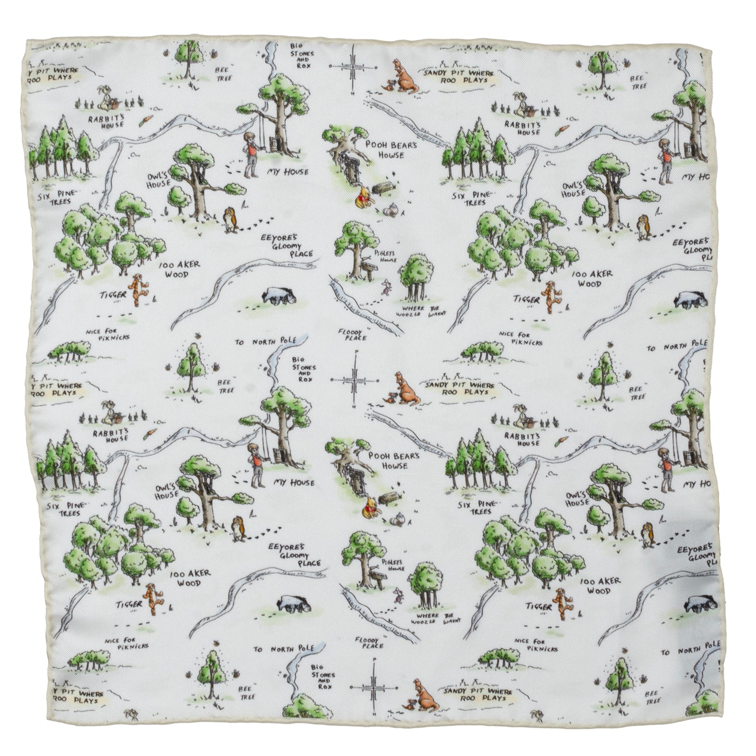 Winnie The Pooh Map Pocket Square Image 1