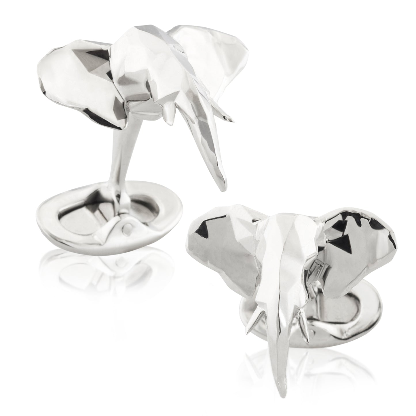 "Faceted Ziggy" Geometric Elephant Cufflinks Image 2