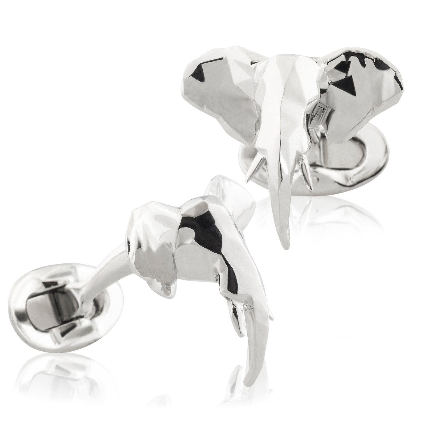 "Faceted Ziggy" Geometric Elephant Cufflinks Image 1