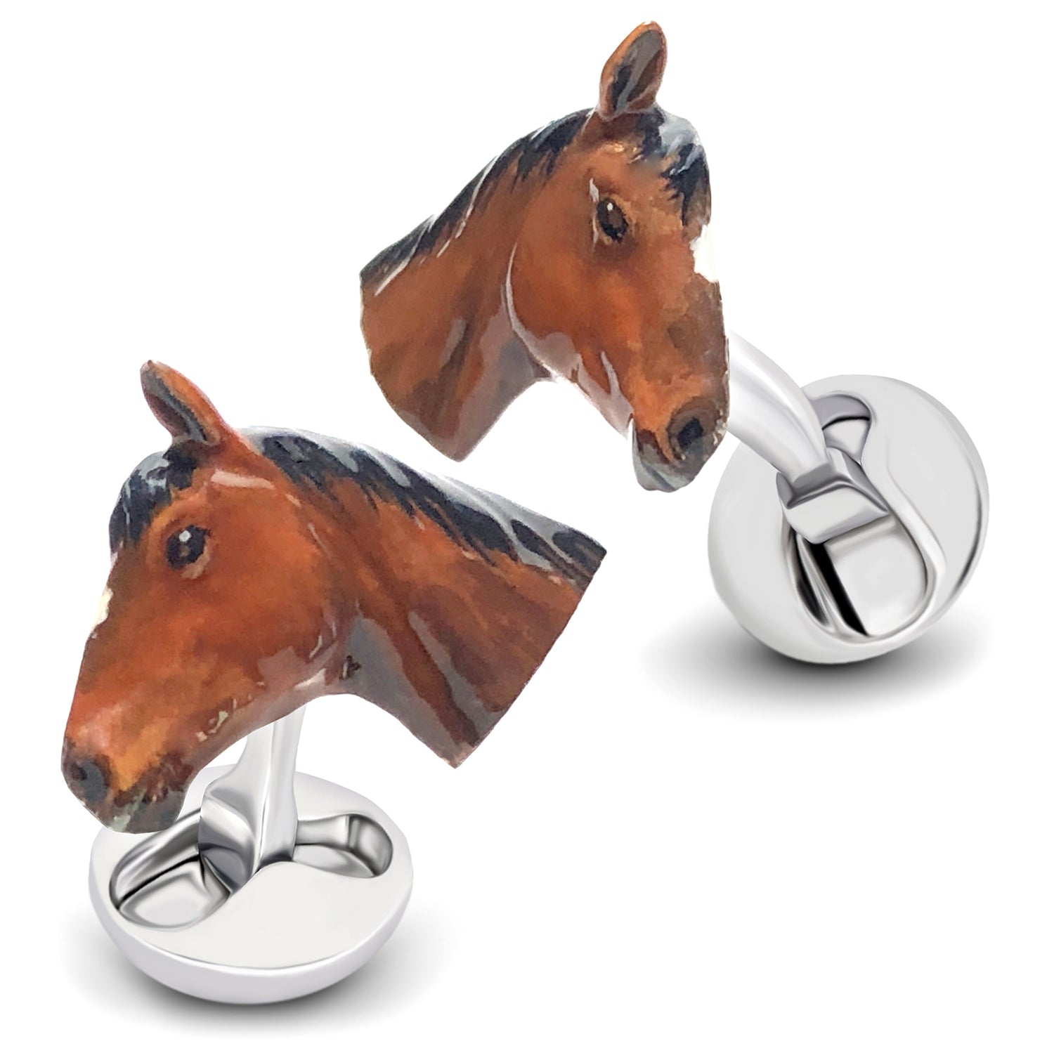 "Stewball" Horse Head Cufflinks Image 2