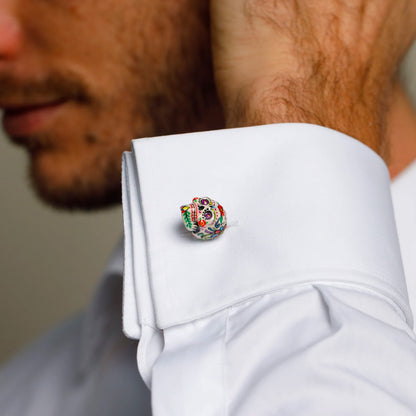 "Sweet Yorick" Sugar Skull Cufflinks Image 6