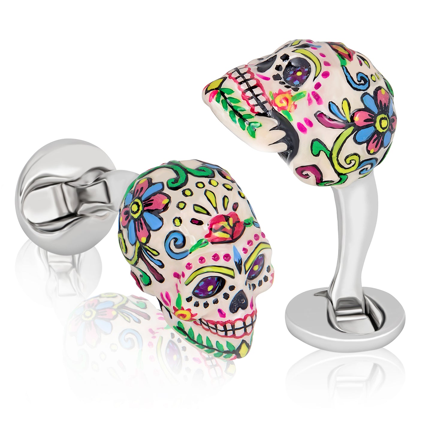 "Sweet Yorick" Sugar Skull Cufflinks Image 1