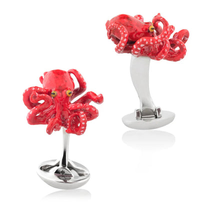 "Sixteen Legs" (Red) Octopus Cufflinks Image 3