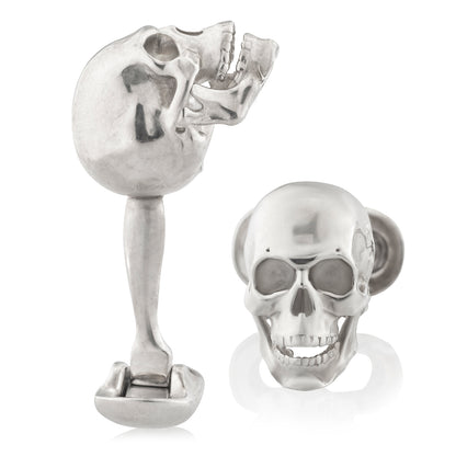 "Poor Yorick" Faceted Skull Cufflinks Image 2