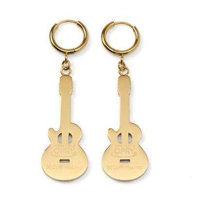 Grand Ole Opry 18K Gold Plated Stainless Steel Guitar Earrings Image 3