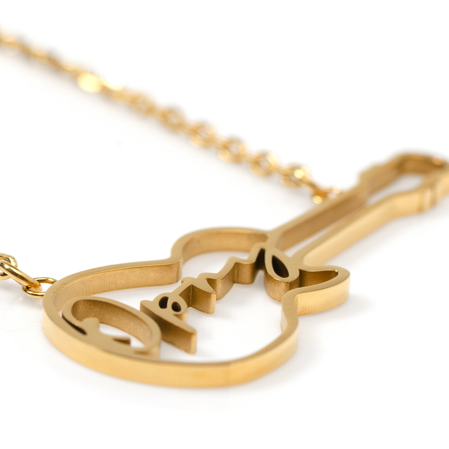 Grand Ole Opry 18K Gold Plated Stainless Steel Guitar Necklace Image 3