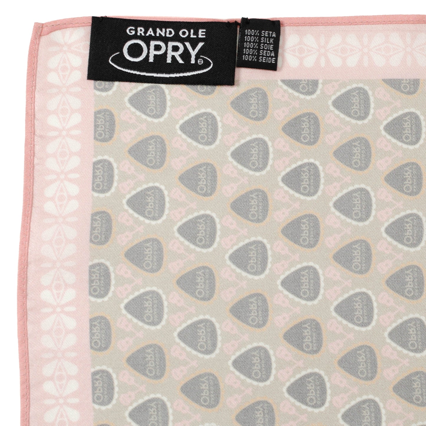 Grand Ole Opry Pink Multi Satin Handkerchief Scarf Image 5