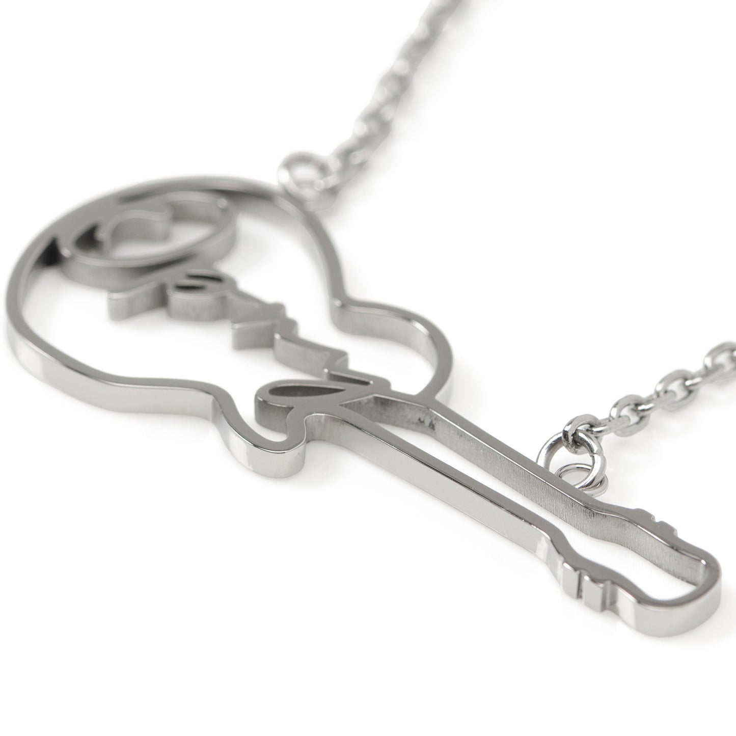 Grand Ole Opry Stainless Steel Silver Guitar Necklace Image 2