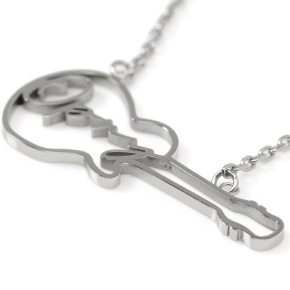 Grand Ole Opry Stainless Steel Silver Guitar Necklace Image 2