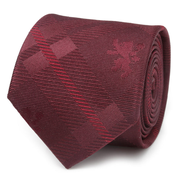 Lannister Lion Red Plaid Silk Men's Tie Image 1