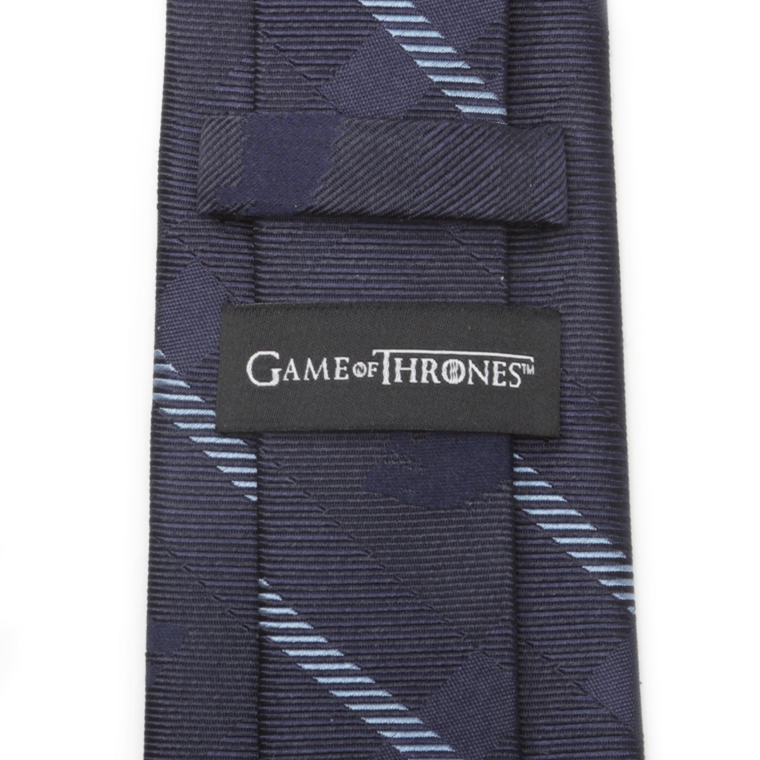 Stark Direwolf Blue Plaid Silk Men's Tie Image 4