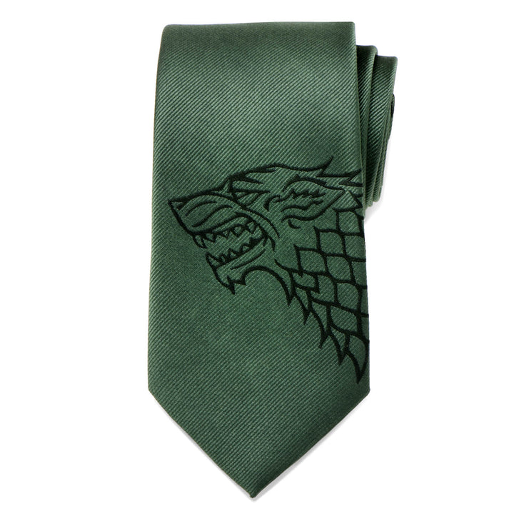 Stark Direwolf Green Men's Tie Image 3
