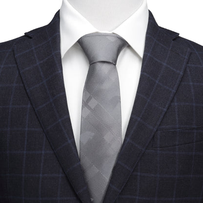 Stark Direwolf Gray Plaid Silk Men's Tie Image 2