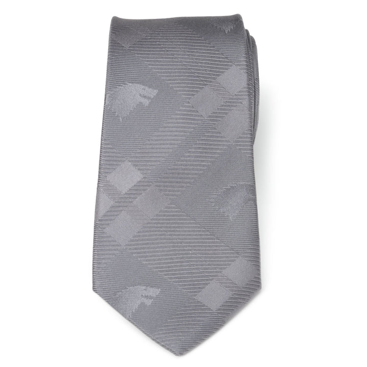 Stark Direwolf Gray Plaid Silk Men's Tie Image 3