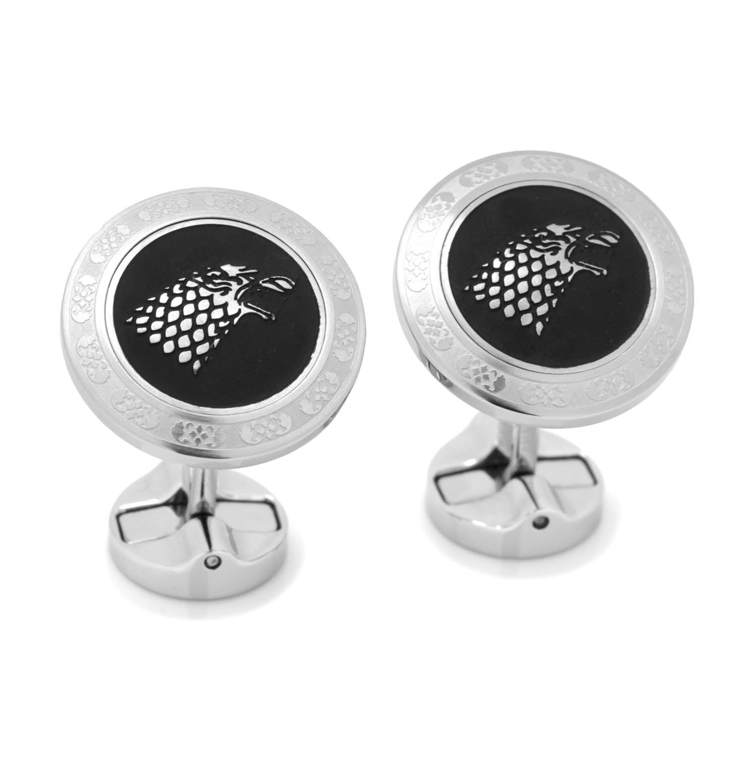 Stark Filigree Stainless Steel Cufflinks Image 2