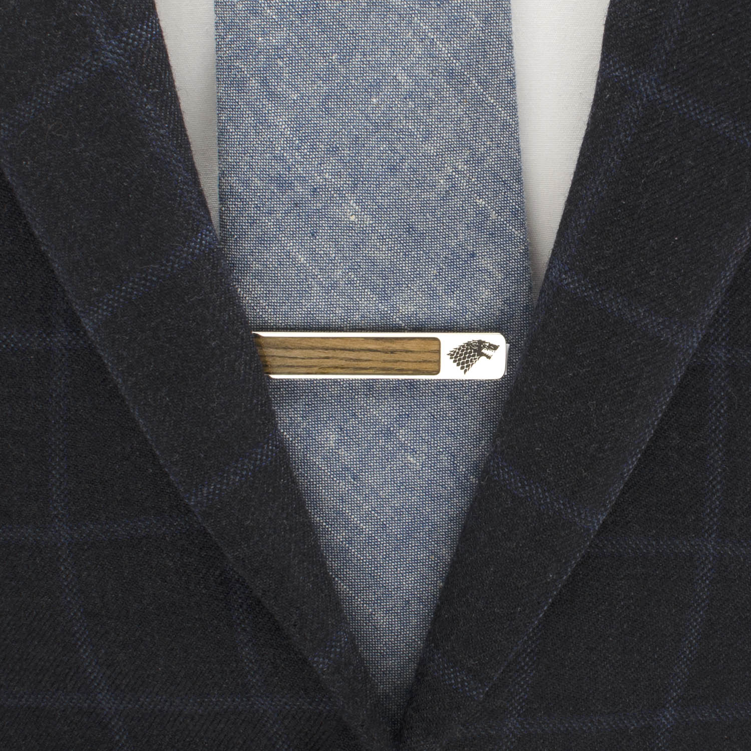 Stark Inlaid Wood Tie Clip Image 2