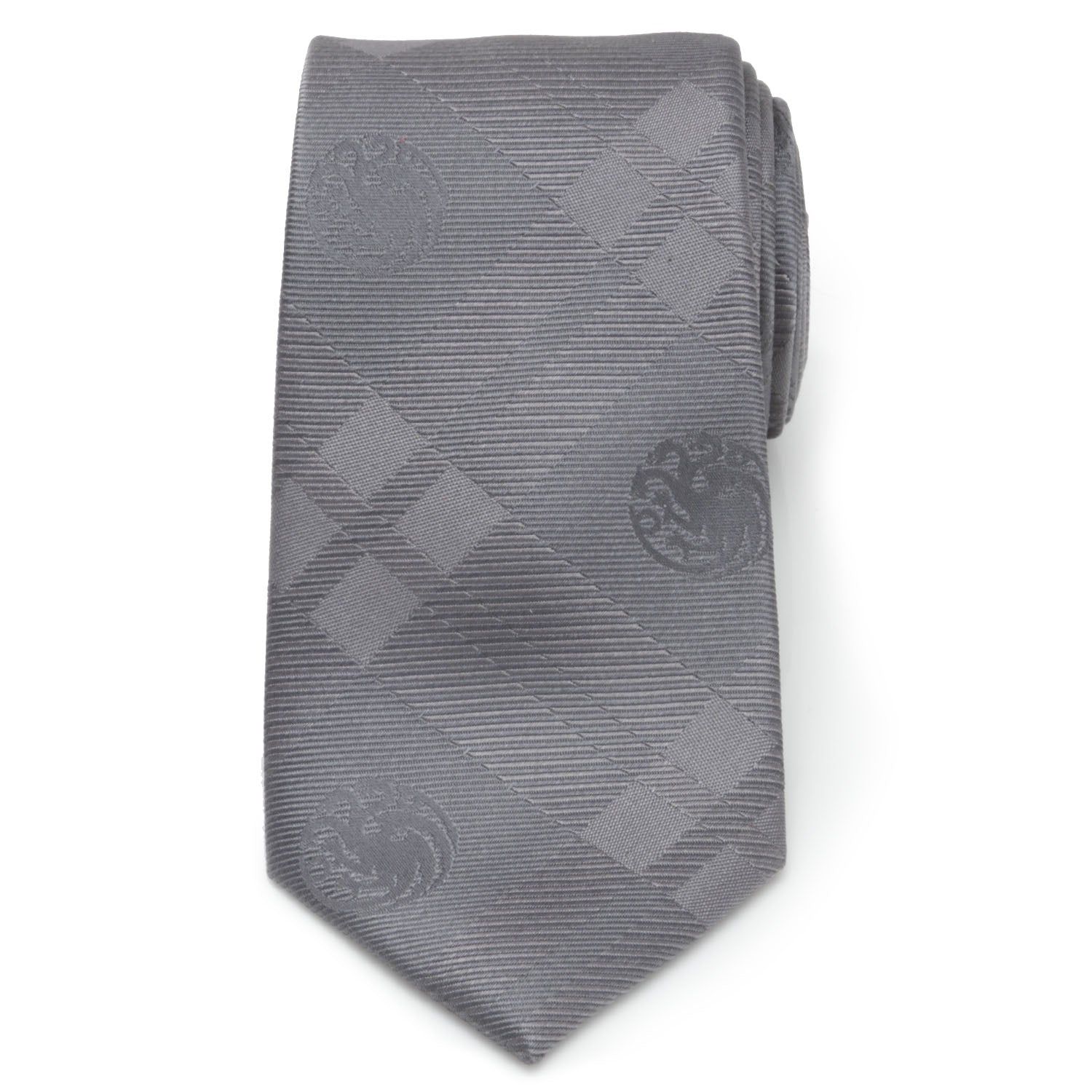 Targaryen Dragon Gray Plaid Silk Men's Tie Image 3