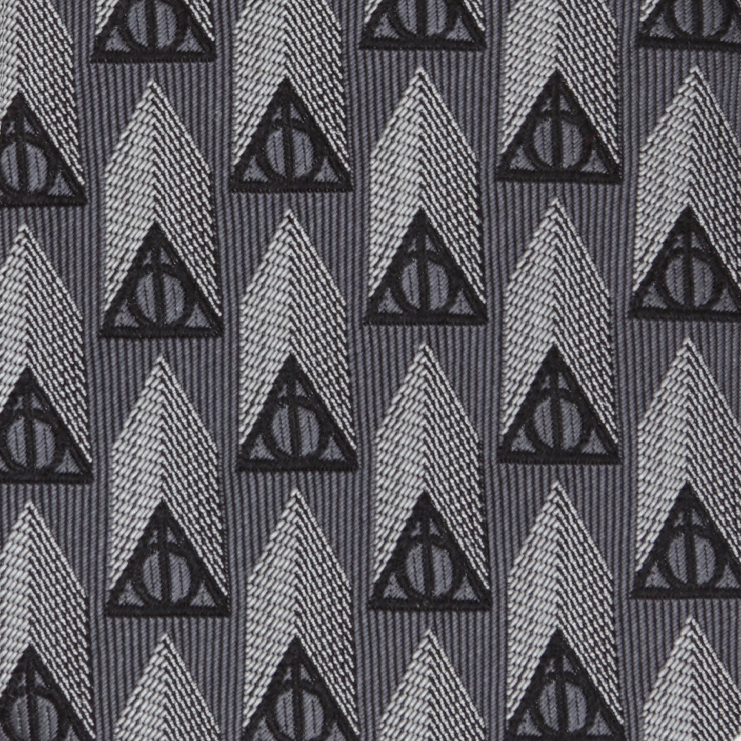 Deathly Hallows Pattern Gray Silk Men's Tie Image 4