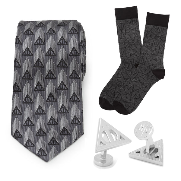 Deathly Hallows Gray Necktie Gift Set Image 1