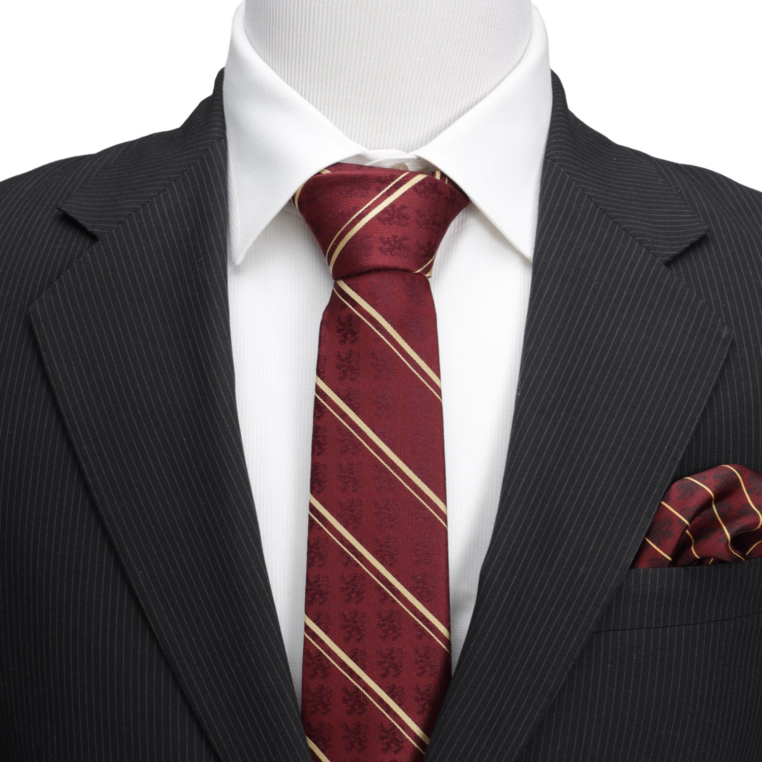 Gryffindor Maroon Stripe Silk Men's Tie Image 2