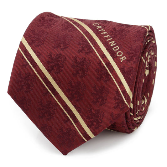 Gryffindor Maroon Stripe Silk Men's Tie Image 1