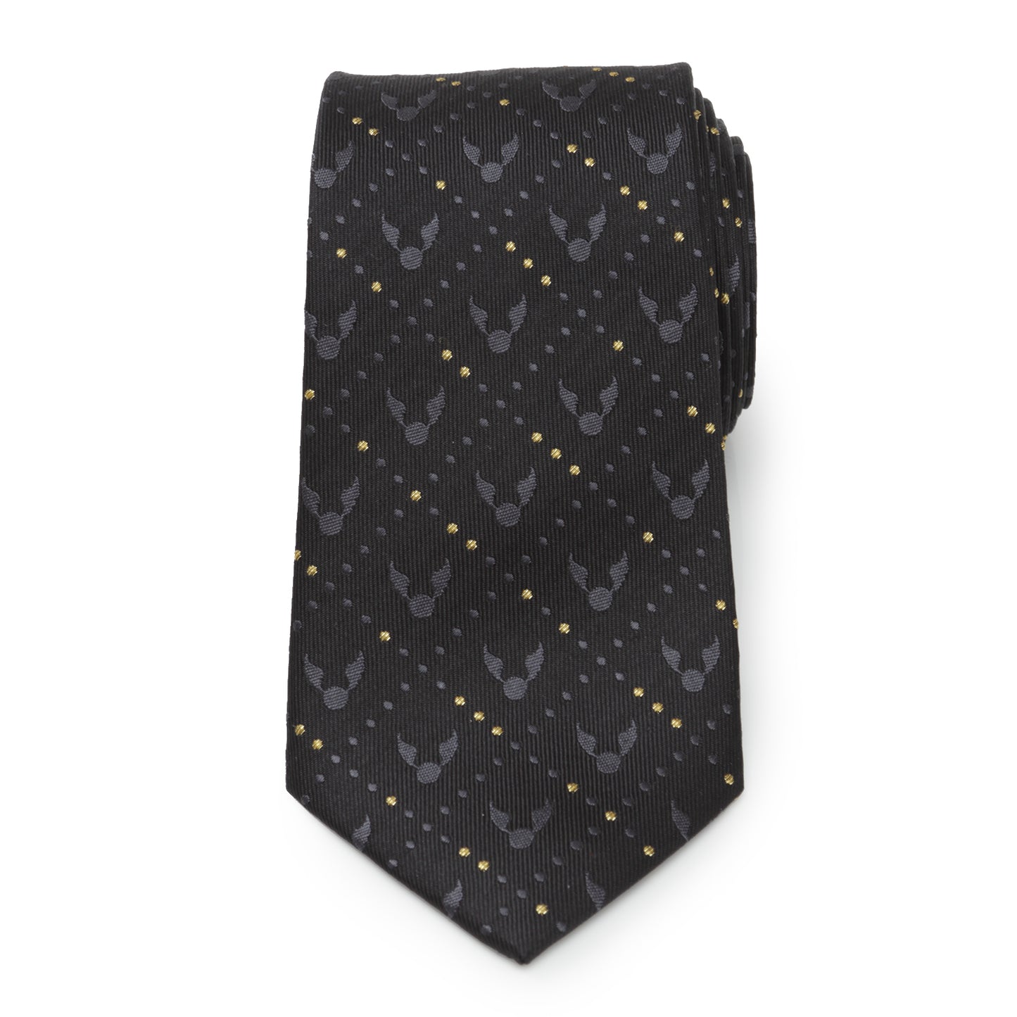 Golden Snitch Black Silk Men's Tie Image 3