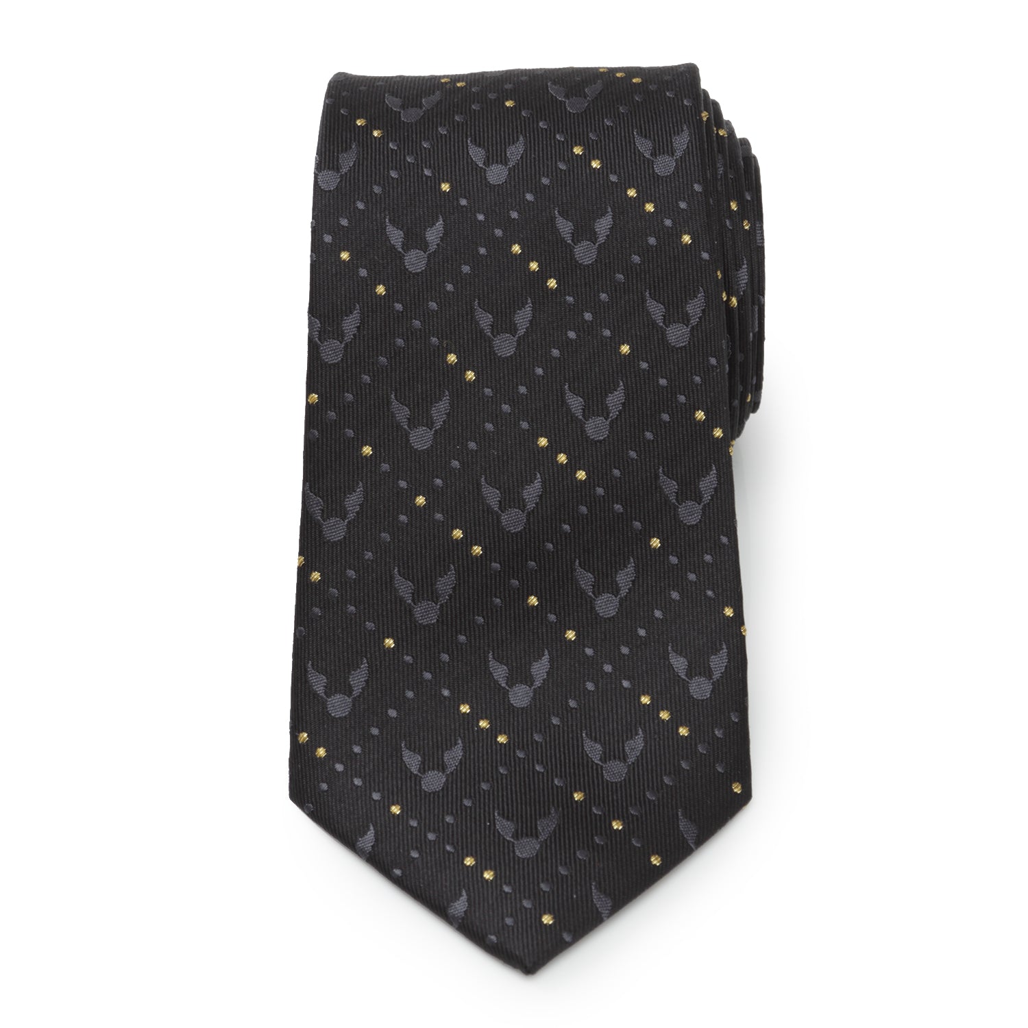 Golden Snitch Black Silk Men's Tie Image 3