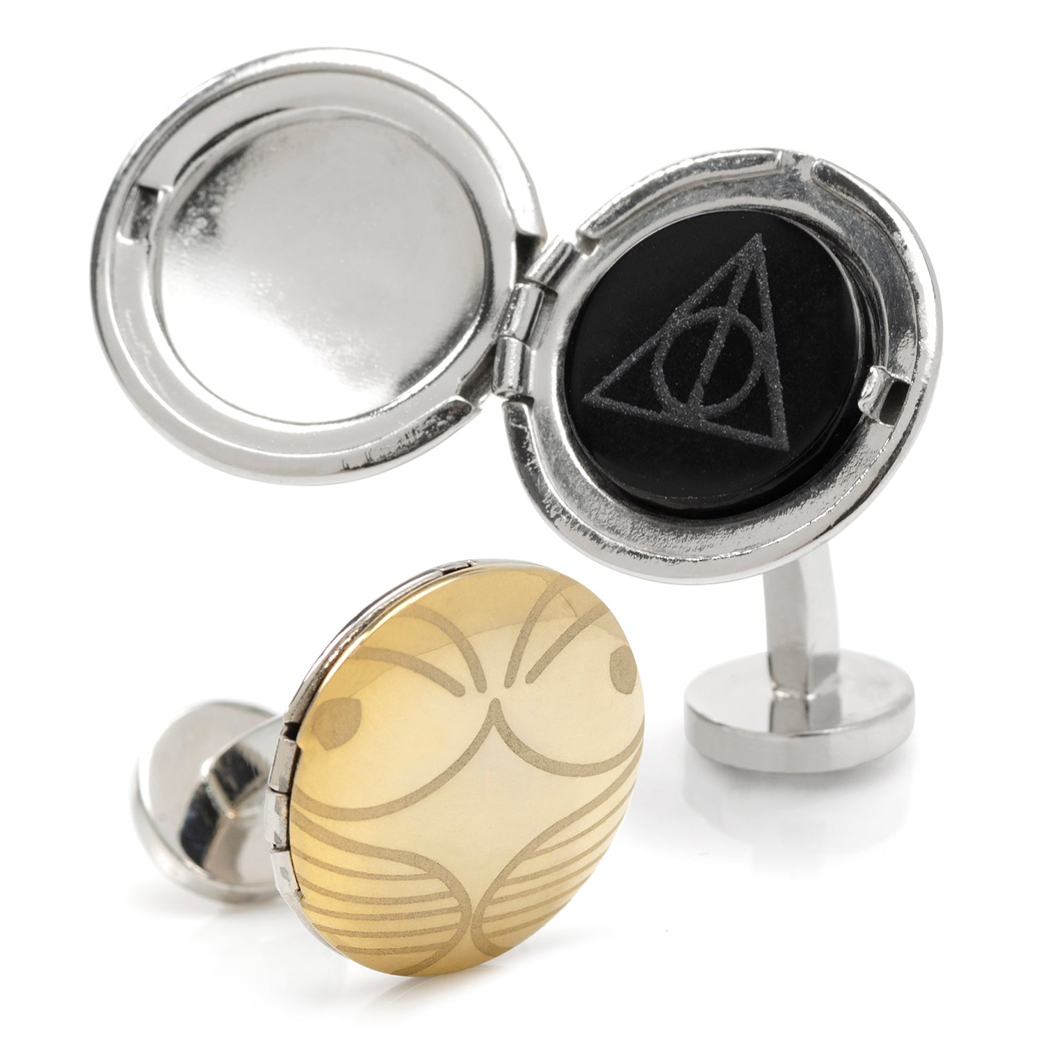 Golden Snitch Hidden Deathly Hallows Locket Cufflinks Image 2