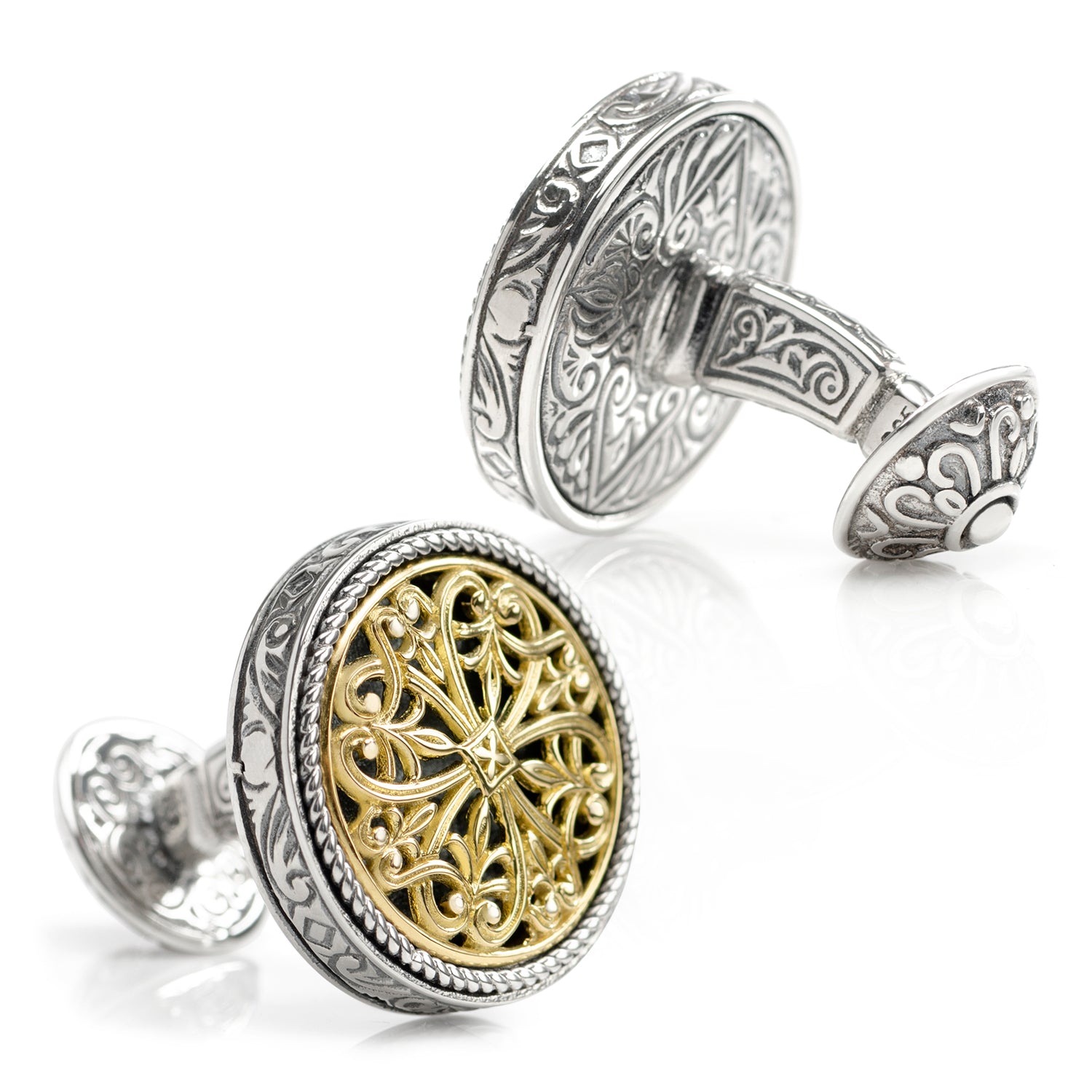 Sterling & 18k Gold Konstantino Treasures Royal Cufflinks Image 2