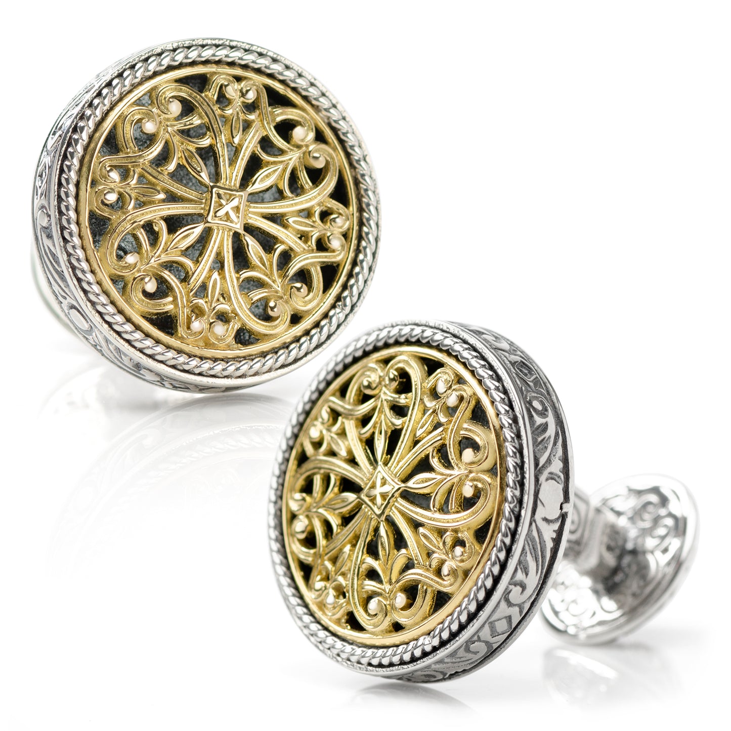 Sterling & 18k Gold Konstantino Treasures Royal Cufflinks Image 1